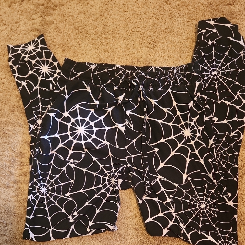 Black and White Spider Web Women's Pants